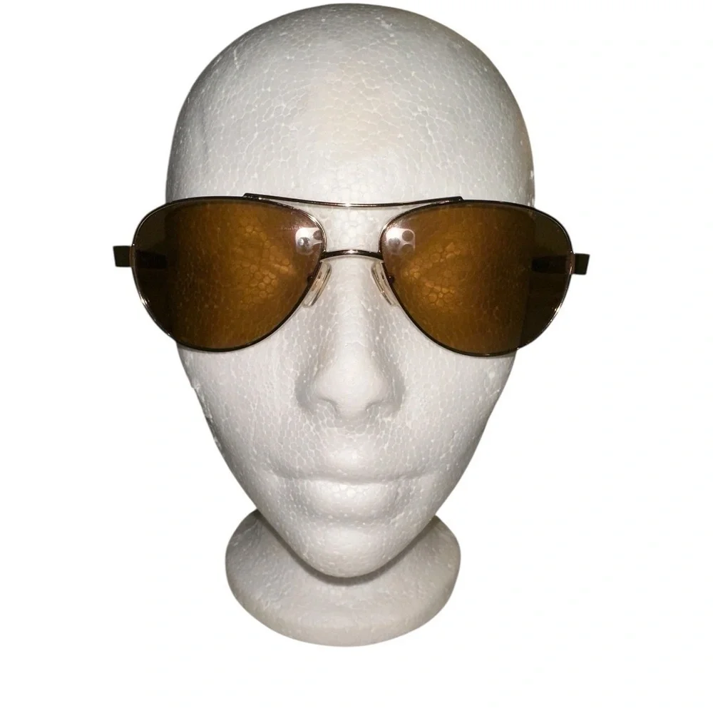 Precision 799 Aviator Sunglasses Gold Metal Frame with Brown Polarized Lenses